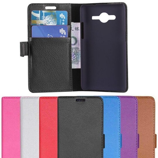Mobilplånbok 2-kort Samsung Galaxy Ace 4 (SM-G357F)  - Svart