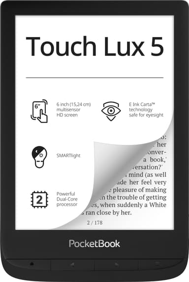 PocketBook Touch Lux 5 läsplatta (svart)