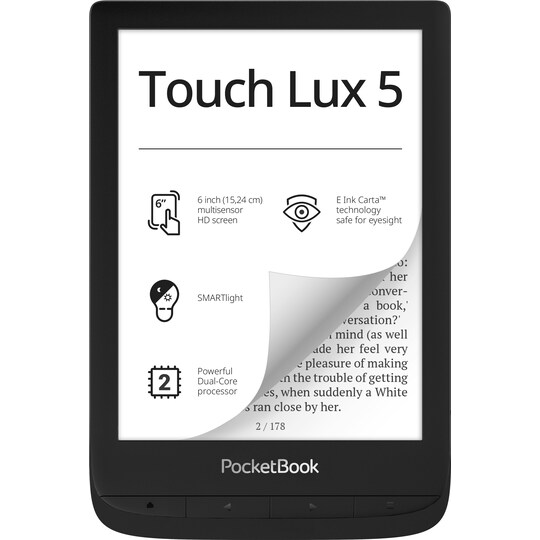 PocketBook Touch Lux 5 läsplatta (svart)