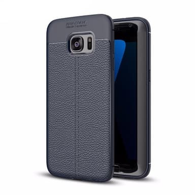 Läder mönstrat TPU skal Samsung Galaxy S7 Edge (SM-G935F)  - Blå