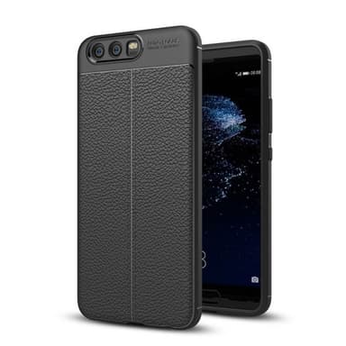 Läder mönstrat TPU skal Huawei P10 (VTR-L29)  - Svart