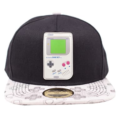 Nintendo - Gameboy rubber patch keps (svart, vit)