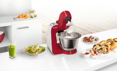 Bosch MUM5 CreationLine köksmaskin (djupröd/silver)