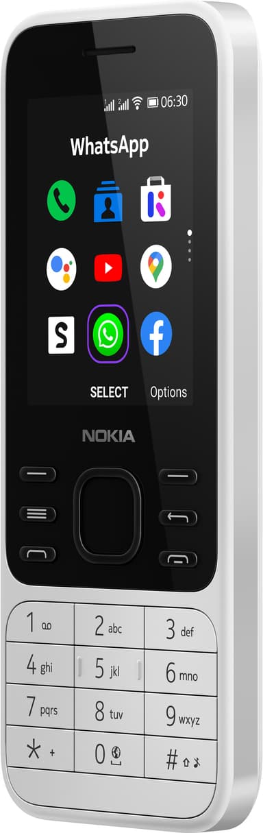 Nokia 6300 4G mobiltelefon (vit)