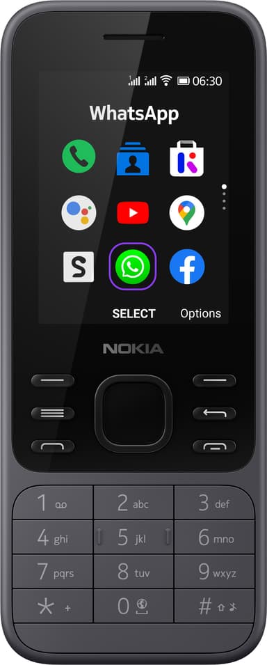 Nokia 6300 4G mobiltelefon (light charcoal)