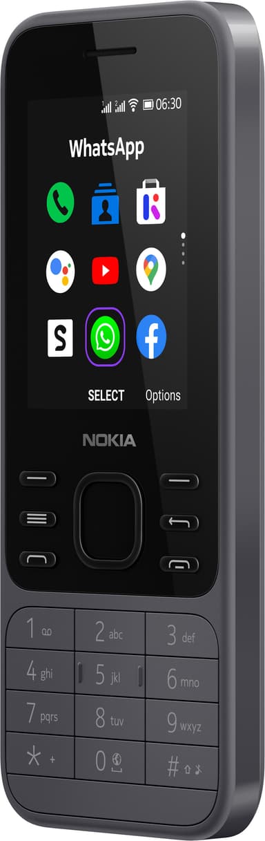 Nokia 6300 4G mobiltelefon (light charcoal)