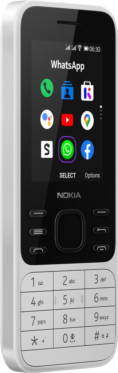 Nokia 6300 4G mobiltelefon (vit)