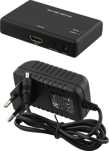 Deltaco VGA- till HDMI-adapter med 3.5 mm ljuduttag