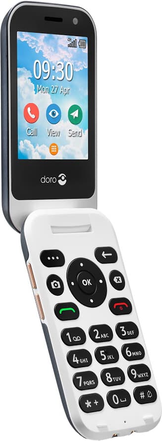 Doro 7081 mobiltelefon (grafit/vit)