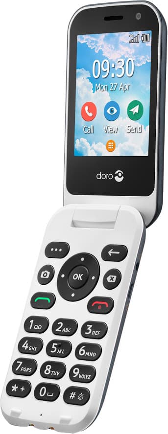 Doro 7081 mobiltelefon (grafit/vit)