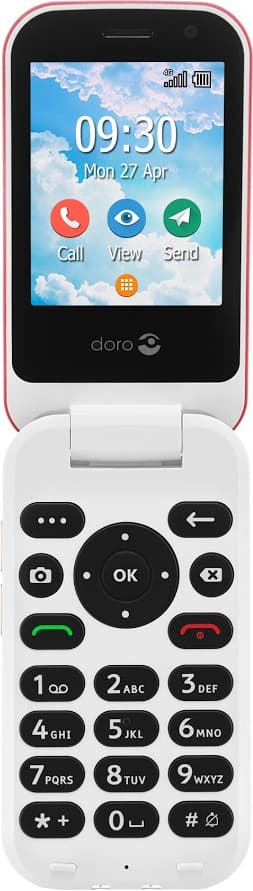 Doro 7081 mobiltelefon (röd/vit)