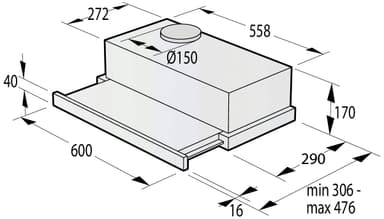 Gorenje köksfläkt TH62E3X inbyggd