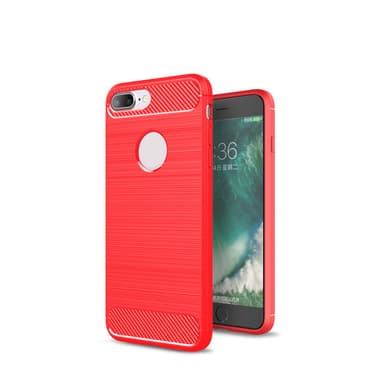 SKALO iPhone 7/8 Plus Armor Carbon Stöttåligt TPU-skal - Röd