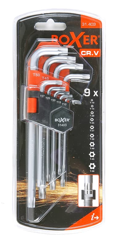 Torx nyckelsats 9 delar – CR.V-stål