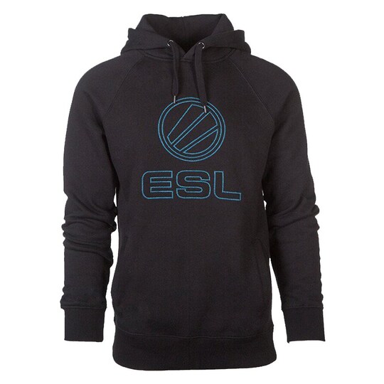 ESL broderad hoodie (XXL) (svart)