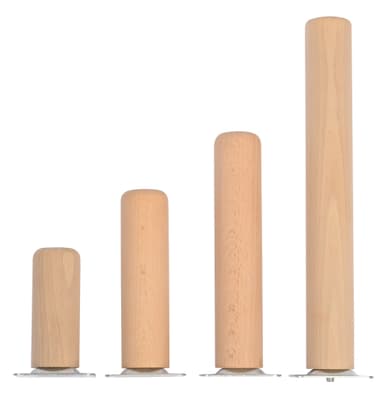 Bordsben i bokträ - cylinder 10 cm