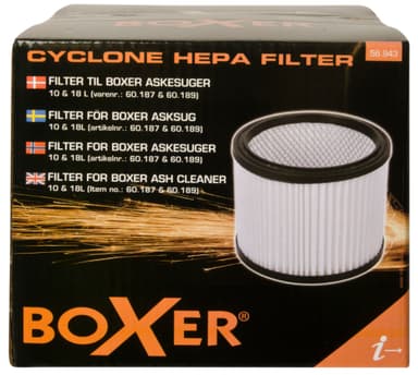 HEPA filter för asksug - artikelnr. 60.187 & 60.189