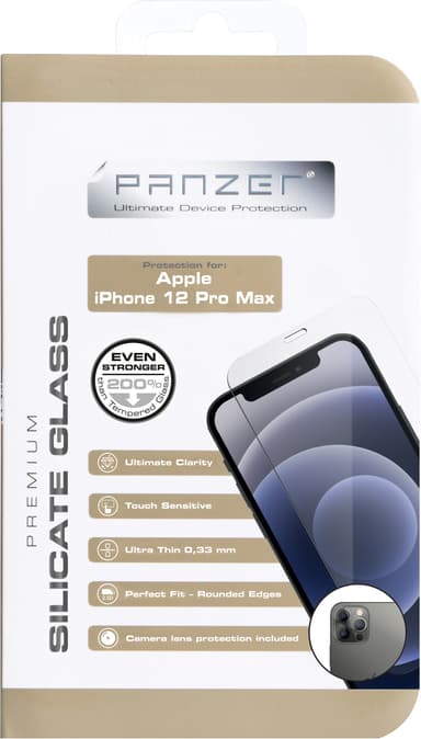 Panzer Full-Fit iPhone 12 Pro Max skärmskydd (svart)