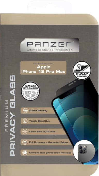 Panzer Privacy skärmskydd för iPhone 12 Pro Max (svart)