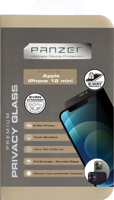Panzer Privacy skärmskydd för iPhone 12 mini (svart)