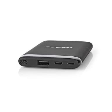 Power Bank | 6 000 mAh | USB-A/-C-utgång 3.0 A | Mikro-USB/USB-C-ingång | Svart