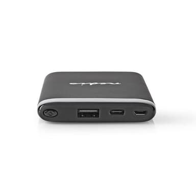 Power Bank | 6 000 mAh | USB-A/-C-utgång 3.0 A | Mikro-USB/USB-C-ingång | Svart
