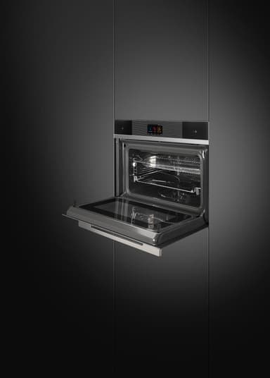 Smeg Linea kompakt inbyggnadsugn med ånga SF4104WVCPN (svart)