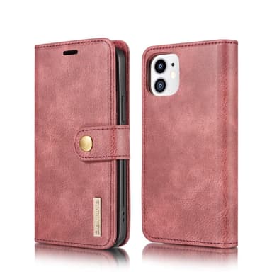 DG.MING iPhone 12 Mini Split Läder Plånboksfodral - Röd