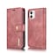DG.MING iPhone 12 Mini Split Läder Plånboksfodral - Röd