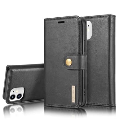 DG.MING iPhone 12 Mini Split Läder Plånboksfodral - Svart