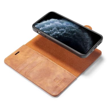 DG.MING iPhone 12 Mini Split Läder Plånboksfodral - Brun