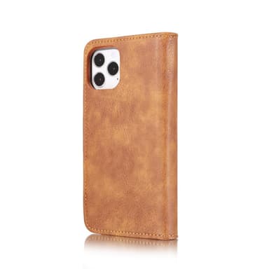 DG.MING iPhone 12 / 12 Pro Split Läder Plånboksfodral - Brun