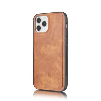 DG.MING iPhone 12 / 12 Pro Split Läder Plånboksfodral - Brun