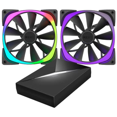 NZXT Aer RGB datorfläkt 140mm dual set med HUE+ NZXT Aer RGB datorfläkt 140mm dual set med HUE+