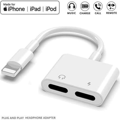 Hörlurs och laddadapter Lightning x2  till Lightning