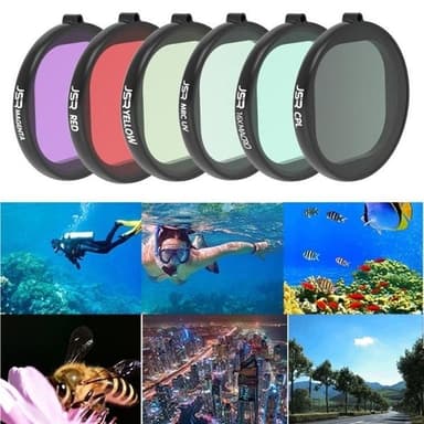 6 i 1 filter till GoPro UV + CPL + 16X Macro + röd + gul + lila för GoPro HERO8 Black