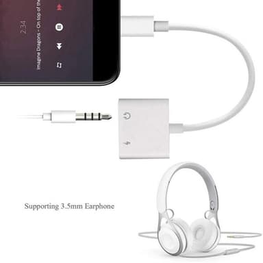Ladd & Hörluradapter Lightning + 3,5mm till Ligtning