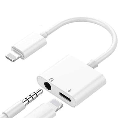 Ladd & Hörluradapter Lightning + 3,5mm till Ligtning