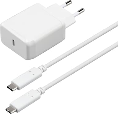 Sandstrøm PD 18W väggladdare med USB-C-kabel 1m (vit)