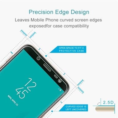 Tempererat Skärmskydd 9H 2.5D till Samsung Galaxy J6 2018 2-pack