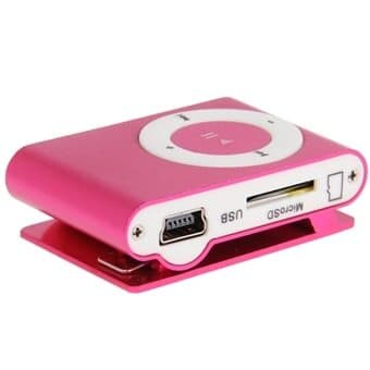 Mp3 Spelare med metall-clip - Rosa