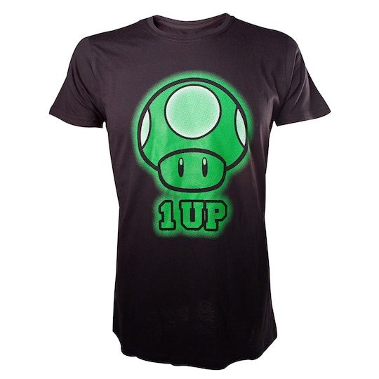 T-shirt Nintendo - One Up tryck svart (M)