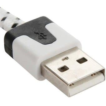 Textilkabel Lightning till iPhone 5 / 5S / 5C / SE / 6 / 6s / 6 Plus - Vit