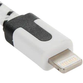 Textilkabel Lightning till iPhone 5 / 5S / 5C / SE / 6 / 6s / 6 Plus - Vit