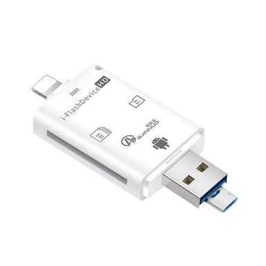 4i1 Minneskortläsare USB/Lightning/MicroUSB