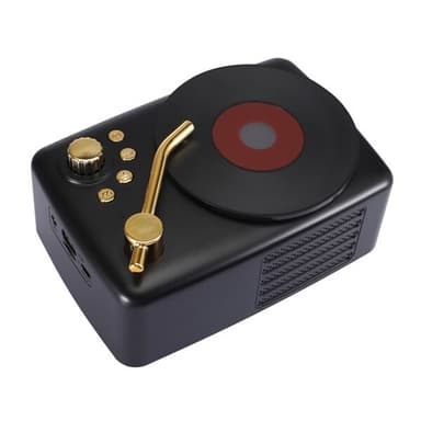 Retro bluetooth högtalare med FM radio - Svart