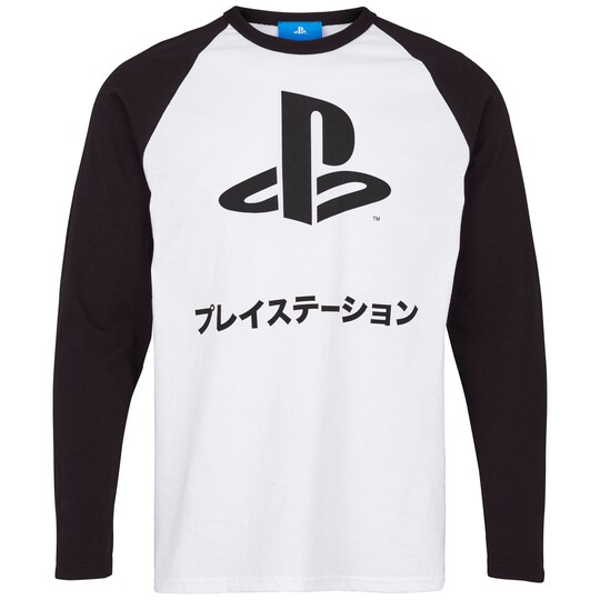 PlayStation långarmad tröja Jap. logo svart/vit (S)