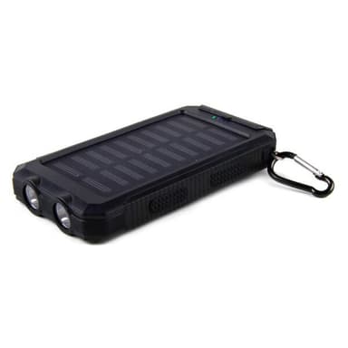 Powerbank 8000mAh med Solcellsladdning - Svart