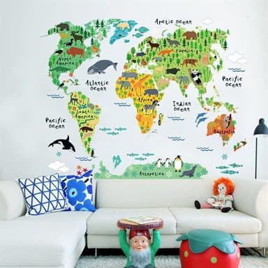 Barn väggdekor / wall stickers barn - Världskarta
