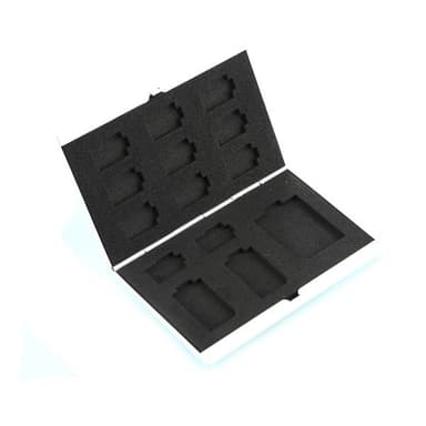 Fodral Minneskort  i metall 14 fack - SD / Micro-SD / MiniSD